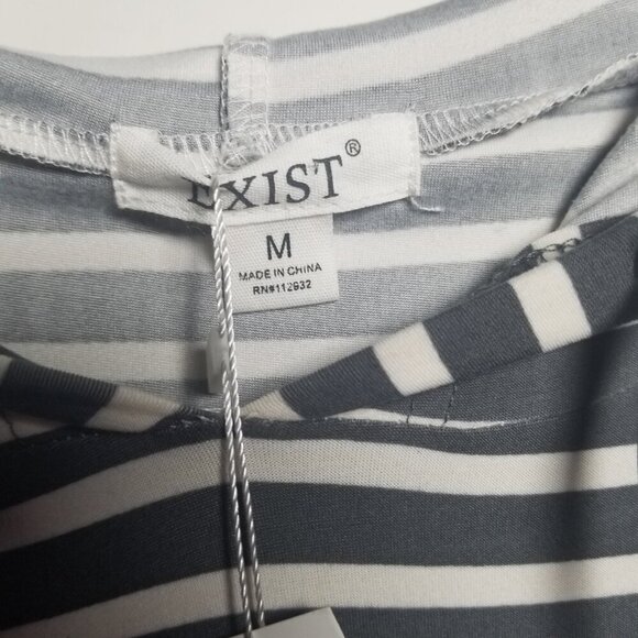 NWT Women's Gray/White Nautical Maxi Dress Sz M - Picture 3 of 5